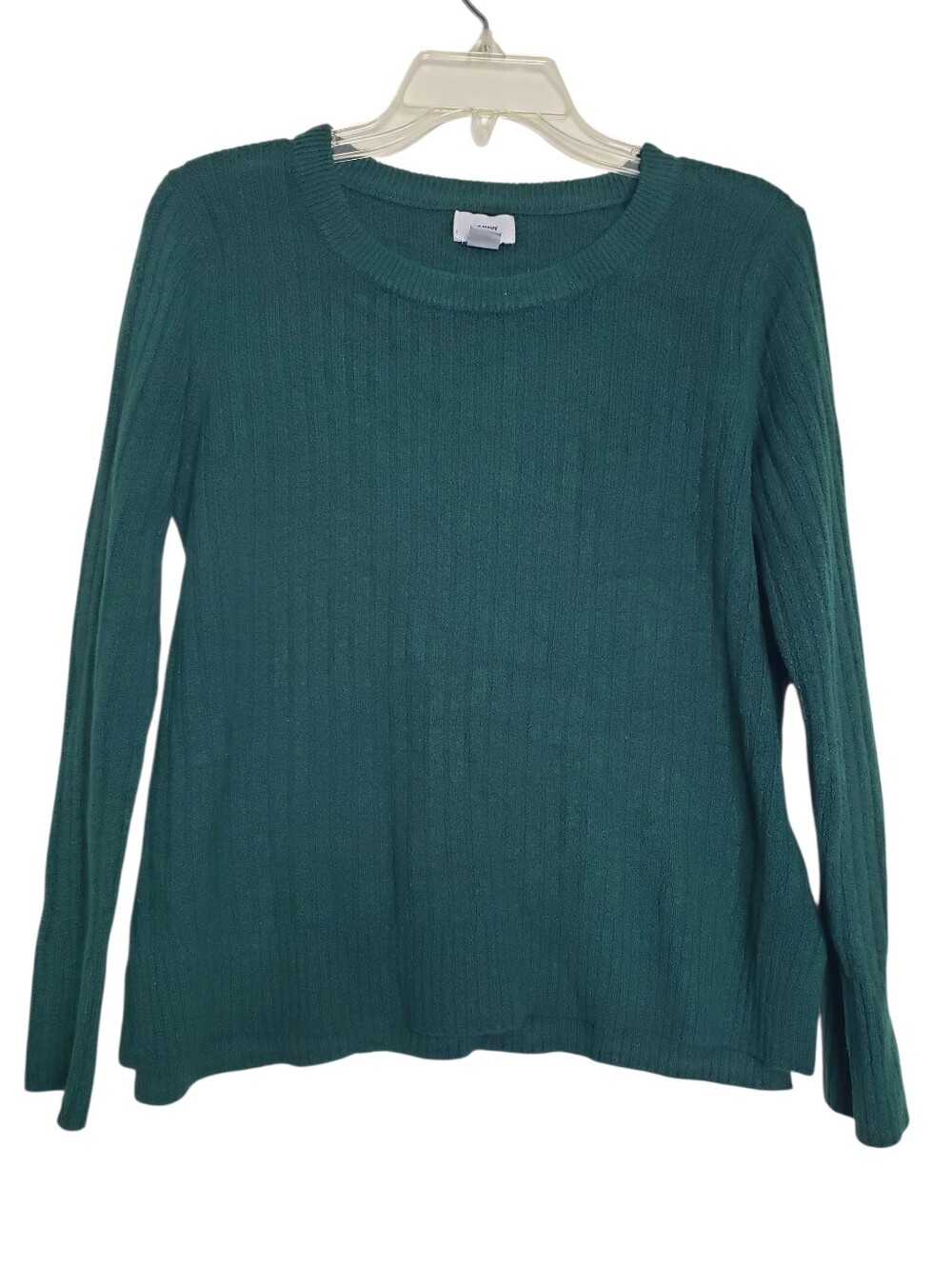 Old Navy Green Ribbed Knit Crew Neck Pullover Sweater Women's Size Medium